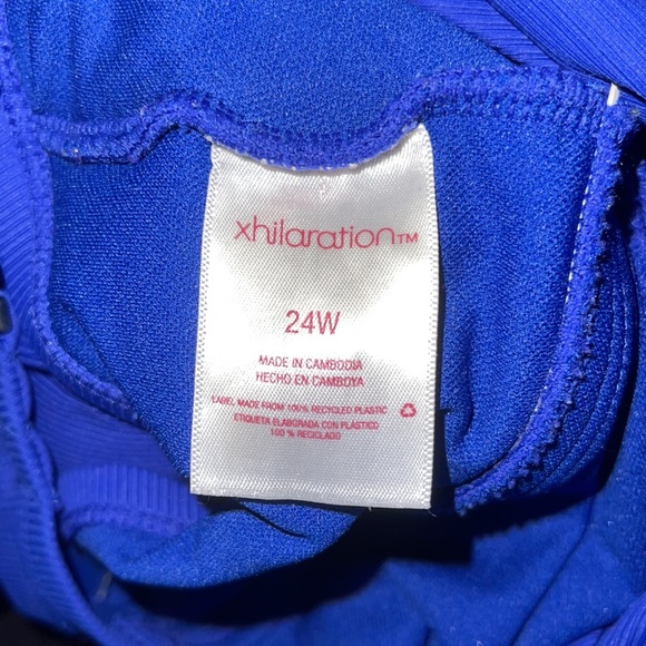 Xhilaration Cobalt Blue Ribbed One-Piece Swimsuit - Picture 5 of 5